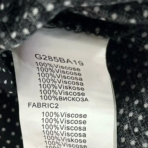 Molly Bracken Button-Up Shirt Women's Sz S Black Polka Dot Collared Relaxed Fit - Picture 8 of 10